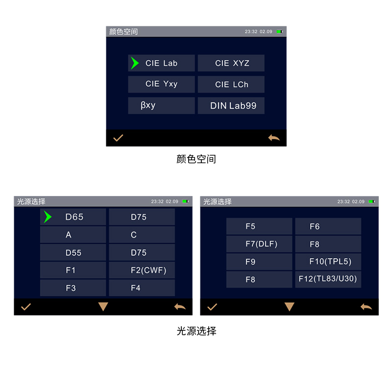 多種顏色測(cè)量空間，多種觀測(cè)光源